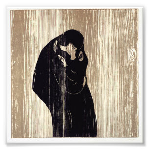 The kiss by Edvard Munch lithography, Photo Print
