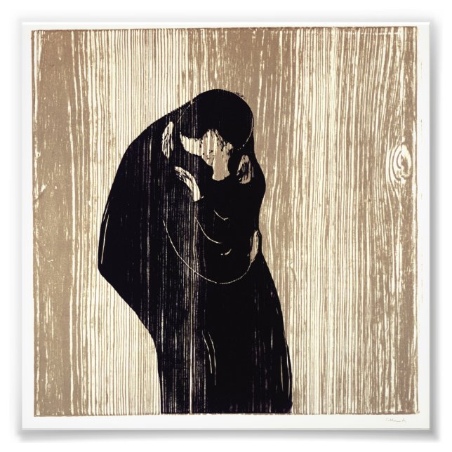The kiss by Edvard Munch lithography, Photo Print (Front)