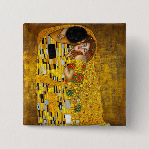 The Kiss By Gustav Klimt 2 Inch Square Button