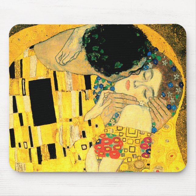 The Kiss by Gustav Klimt Art Nouveau Mouse Pad (Front)