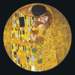 The Kiss by Gustav Klimt Classic Round Sticker<br><div class="desc">The Kiss by Gustav Klimt on a sticker!</div>