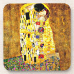 The Kiss by Gustav Klimt Coaster<br><div class="desc">The Kiss, fine art painting by Austrian artist Gustav Klimt</div>