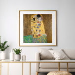 The Kiss by Gustav Klimt Faux Canvas Print Acrylic<br><div class="desc">The Kiss by Gustav Klimt The Kiss is an oil-on-canvas painting with added gold leaf, silver and platinum. by the Austrian Symbolist painter Gustav Klimt. It was painted at some point in 1907 and 1908, during the height of what scholars call his "Golden Period". Featuring shimmering gold tones, stylized forms,...</div>