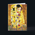 The Kiss by Gustav Klimt, fine art Card<br><div class="desc">The Kiss, famous fine art painting by Gustav Klimt</div>