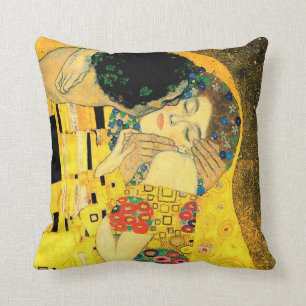 The Kiss by Gustav Klimt Fine Art Pillow