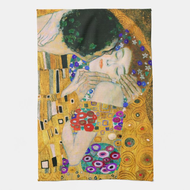 The Kiss by Gustav Klimt Kitchen Towel (Vertical)