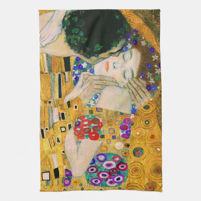 The Kiss by Gustav Klimt Kitchen Towel (Vertical)