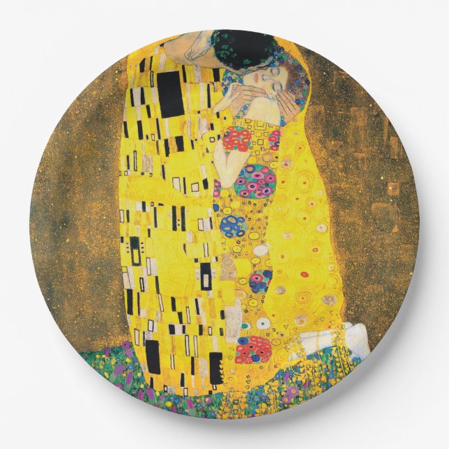 The Kiss by Gustav Klimt Paper Plate (Front)