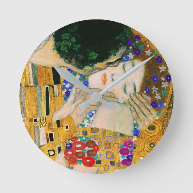 The Kiss by Gustav Klimt Round Clock (Front)