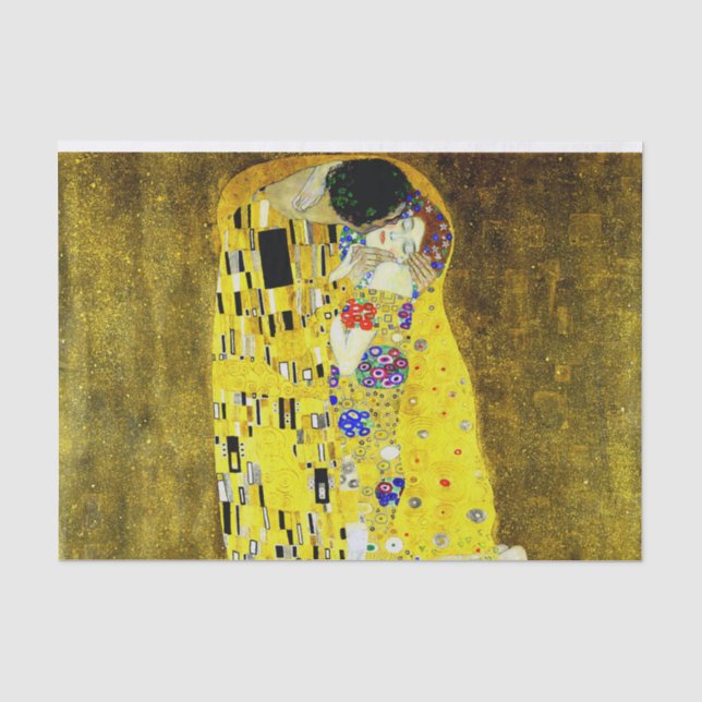 The Kiss by Gustav Klimt,symbolist painter,art Tissue Paper (Front)