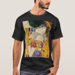 The Kiss by Gustav Klimt T-Shirt<br><div class="desc">The Kiss by Gustav Klimt Gustav Klimt painted the Kiss in 1907. It depicts a couple surrounded by a gold blanket and ornaments sharing a moment of shear passion - the perfect kiss. Gustav Klimt (1862-1918) is one of the most innovative and controversial artists of the early twentieth century. Influenced...</div>