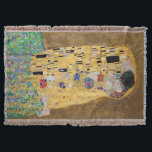 The Kiss by Gustav Klimt Throw Blanket<br><div class="desc">The Kiss by Gustav Klimt The Kiss is an oil-on-canvas painting with added gold leaf, silver and platinum. by the Austrian Symbolist painter Gustav Klimt. It was painted at some point in 1907 and 1908, during the height of what scholars call his "Golden Period". Featuring shimmering gold tones, stylized forms,...</div>