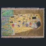 The Kiss by Gustav Klimt Throw Blanket<br><div class="desc">The Kiss by Gustav Klimt The Kiss is an oil-on-canvas painting with added gold leaf, silver and platinum. by the Austrian Symbolist painter Gustav Klimt. It was painted at some point in 1907 and 1908, during the height of what scholars call his "Golden Period". Featuring shimmering gold tones, stylized forms,...</div>