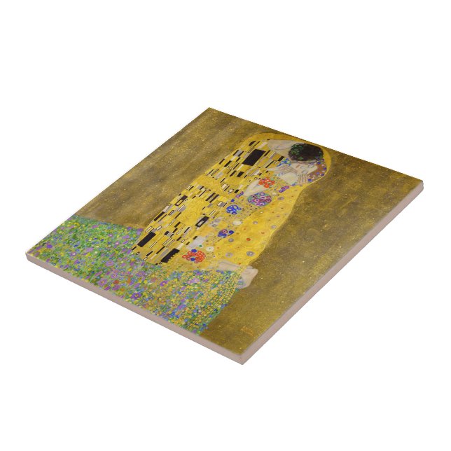 The Kiss by Gustav Klimt Tile (Side)