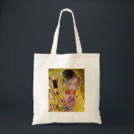 The Kiss by Gustav Klimt Tote Bag<br><div class="desc">This painting titled The Kiss is made by the famous artist, Gustav Klimt. About Gustav Klimt Gustav Klimt was an Austrian Symbolist painter and one of the most prominent members of the Vienna Secession movement. He became one of the founding members and president of the Wiener Sezession in 1897 and...</div>