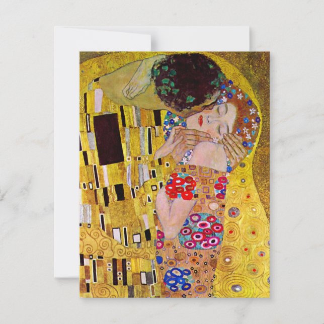 The Kiss by Gustav Klimt, Vintage Art Nouveau (Front)