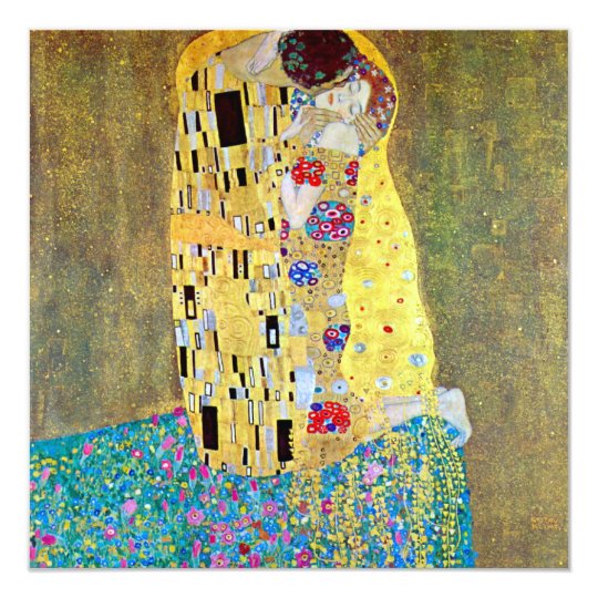 The Kiss by Gustav Klimt, Vintage Art Nouveau Card