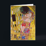The Kiss by Gustav Klimt, Vintage Art Nouveau Card<br><div class="desc">The ultimate painting of love, a beautiful design to celebrate Valentine's Day with! The Kiss (detail) (1907-1908) by Gustav Klimt is a vintage Victorian Era Symbolism fine art love and romance painting featuring a romantic couple in various shades of gold, patterns and symbols, sharing a kiss against a bronze background....</div>