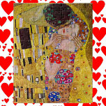 The Kiss by Gustav Klimt, Vintage Art Nouveau Jigsaw Puzzle<br><div class="desc">The ultimate painting of love, a beautiful design to celebrate Valentine's Day with! The Kiss (detail) (1907-1908) by Gustav Klimt is a vintage Victorian Era Symbolism fine art love and romance painting featuring a romantic couple in various shades of gold, patterns and symbols, sharing a kiss against a bronze background....</div>
