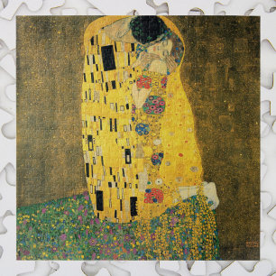 The Kiss by Gustav Klimt, Vintage Art Nouveau Jigsaw Puzzle