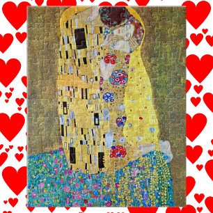 The Kiss by Gustav Klimt, Vintage Art Nouveau Jigsaw Puzzle