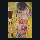 The Kiss by Gustav Klimt, Vintage Art Nouveau Kitchen Towel<br><div class="desc">The ultimate painting of love, a beautiful design to celebrate Valentine's Day with! The Kiss (detail) (1907-1908) by Gustav Klimt is a vintage Victorian Era Symbolism fine art love and romance painting featuring a romantic couple in various shades of gold, patterns and symbols, sharing a kiss against a bronze background....</div>