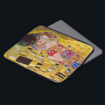 The Kiss by Gustav Klimt, Vintage Art Nouveau Laptop Sleeve<br><div class="desc">The ultimate painting of love, a beautiful design to celebrate Valentine's Day with! The Kiss (detail) (1907-1908) by Gustav Klimt is a vintage Victorian Era Symbolism fine art love and romance painting featuring a romantic couple in various shades of gold, patterns and symbols, sharing a kiss against a bronze background....</div>