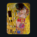 The Kiss by Gustav Klimt, Vintage Art Nouveau Magnet<br><div class="desc">The ultimate painting of love, a beautiful design to celebrate Valentine's Day with! The Kiss (detail) (1907-1908) by Gustav Klimt is a vintage Victorian Era Symbolism fine art love and romance painting featuring a romantic couple in various shades of gold, patterns and symbols, sharing a kiss against a bronze background....</div>