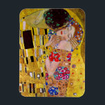 The Kiss by Gustav Klimt, Vintage Art Nouveau Magnet<br><div class="desc">The ultimate painting of love, a beautiful design to celebrate Valentine's Day with! The Kiss (detail) (1907-1908) by Gustav Klimt is a vintage Victorian Era Symbolism fine art love and romance painting featuring a romantic couple in various shades of gold, patterns and symbols, sharing a kiss against a bronze background....</div>