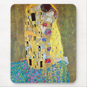 The Kiss by Gustav Klimt, Vintage Art Nouveau Mouse Pad