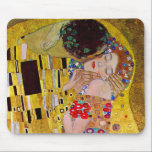The Kiss by Gustav Klimt, Vintage Art Nouveau Mouse Pad<br><div class="desc">The ultimate painting of love, a beautiful design to celebrate Valentine's Day with! The Kiss (detail) (1907-1908) by Gustav Klimt is a vintage Victorian Era Symbolism fine art love and romance painting featuring a romantic couple in various shades of gold, patterns and symbols, sharing a kiss against a bronze background....</div>