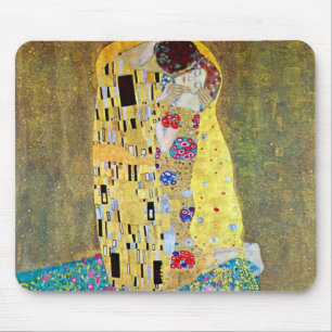 The Kiss by Gustav Klimt, Vintage Art Nouveau Mouse Pad