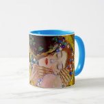 The Kiss by Gustav Klimt, Vintage Art Nouveau Mug<br><div class="desc">The ultimate painting of love, a beautiful design to celebrate Valentine's Day with! The Kiss (detail) (1907-1908) by Gustav Klimt is a vintage Victorian Era Symbolism fine art love and romance painting featuring a romantic couple in various shades of gold, patterns and symbols, sharing a kiss against a bronze background....</div>