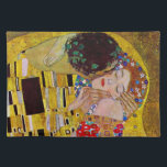 The Kiss by Gustav Klimt, Vintage Art Nouveau Placemat<br><div class="desc">The ultimate painting of love, a beautiful design to celebrate Valentine's Day with! The Kiss (detail) (1907-1908) by Gustav Klimt is a vintage Victorian Era Symbolism fine art love and romance painting featuring a romantic couple in various shades of gold, patterns and symbols, sharing a kiss against a bronze background....</div>