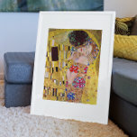 The Kiss by Gustav Klimt, Vintage Art Nouveau Poster<br><div class="desc">The ultimate painting of love, a beautiful design to celebrate Valentine's Day with! The Kiss (detail) (1907-1908) by Gustav Klimt is a vintage Victorian Era Symbolism fine art love and romance painting featuring a romantic couple in various shades of gold, patterns and symbols, sharing a kiss against a bronze background....</div>