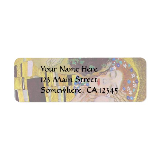 The Kiss by Gustav Klimt, Vintage Art Nouveau Return Address Label