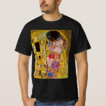 The Kiss by Gustav Klimt, Vintage Art Nouveau T-Shirt<br><div class="desc">The ultimate painting of love, a beautiful design to celebrate Valentine's Day with! The Kiss (detail) (1907-1908) by Gustav Klimt is a vintage Victorian Era Symbolism fine art love and romance painting featuring a romantic couple in various shades of gold, patterns and symbols, sharing a kiss against a bronze background....</div>