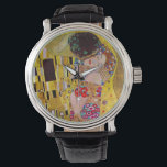 The Kiss by Gustav Klimt, Vintage Art Nouveau Watch<br><div class="desc">The ultimate painting of love, a beautiful design to celebrate Valentine's Day with! The Kiss (detail) (1907-1908) by Gustav Klimt is a vintage Victorian Era Symbolism fine art love and romance painting featuring a romantic couple in various shades of gold, patterns and symbols, sharing a kiss against a bronze background....</div>