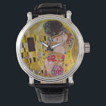 The Kiss by Gustav Klimt, Vintage Art Nouveau Watch<br><div class="desc">The ultimate painting of love, a beautiful design to celebrate Valentine's Day with! The Kiss (detail) (1907-1908) by Gustav Klimt is a vintage Victorian Era Symbolism fine art love and romance painting featuring a romantic couple in various shades of gold, patterns and symbols, sharing a kiss against a bronze background....</div>