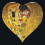 The Kiss By Gustave Klimt Heart Sticker<br><div class="desc">The Kiss,  oil and gold leaf on canvas,  1907–1908. Österreichische Galerie Belvedere,  Vienna,  180 cm × 180 cm</div>