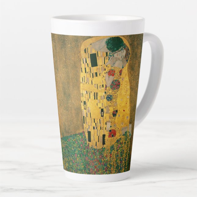 The Kiss by Klimt Latte Mug (Right Angle)