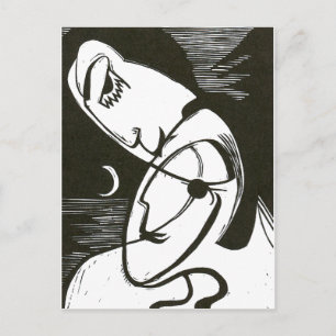 The Kiss By Moonlight and Ocean Postcard