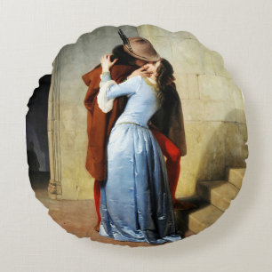 The Kiss - Francesco Hayez Il Bacio  Round Pillow