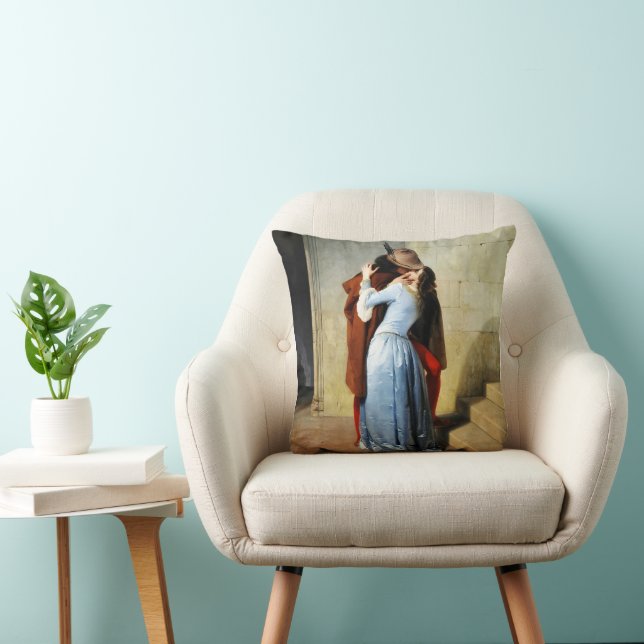 The Kiss - Francesco Hayez Il Bacio  Throw Pillow (Chair)
