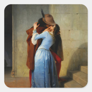 The Kiss Francesco Hayez Square Sticker