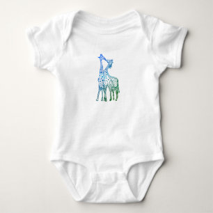 The Kiss Giraffe DrawinBaby Jersey Bodysuit, White Baby Bodysuit