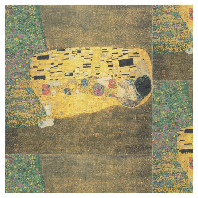 The Kiss - Gustav Klimt Fabric (Close Up)