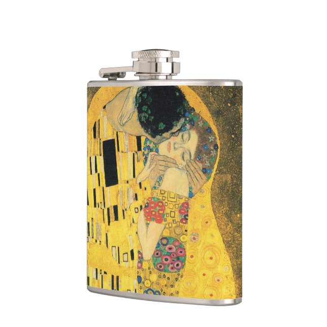 The Kiss - Gustav Klimt Hip Flask (Left)