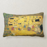 The Kiss - Gustav Klimt Lumbar Pillow<br><div class="desc">This is a vintage painting titled "The Kiss" by Gustav Klimt.</div>