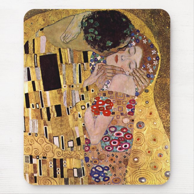 The Kiss, Gustav Klimt Mouse Pad (Front)